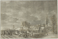 X 040-39
<br/>
Een nachtelijke verrassingsaanval
<br/>
<em>Langendijk, Dirk (1748-1805)</em>